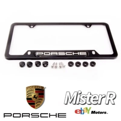 Porsche • Matte Black License Plate Frame • Genuine OE • #PNA70200500 - Image 1 of 4