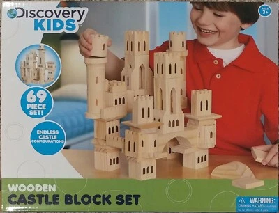 ¡NUEVO! Juego de bloques de castillo de madera Discovery Kids 69 piezas Foto 1 de 2