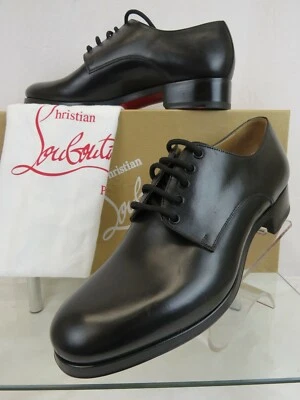 NUEVO EN CAJA LOUBOUTIN CHORALE CUERO DE BECERRO NEGRO CON CORDONES FORMAL DERBY OXFORDS 43 EE. UU. 10  Foto 1 de 4