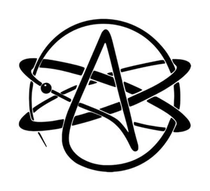 Atheist Symbol Decal #1 4"x4.5" Choose Color - Picture 1 of 2