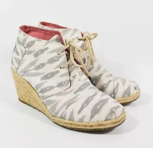 Stivaletti stringati Toms tela Ikat espadrillas deserto zeppa taglia 6 - Foto 1 di 7
