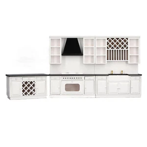 Juego de muebles de cocina para casa de muñecas escala 1:12 casa de muñecas de madera en miniatura - Imagen 1 de 12