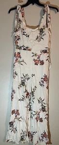 altar'd state romper Jumpsuit  pants ivory, sleeveless flare, leg floral - Picture 1 of 8