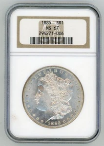 1885 MORGAN SILVER DOLLAR $1 MS 67 NGC - Picture 1 of 4