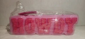 Howdy Pink Western Cowgirl 3 Wick Candle Glitter Home Decor - Picture 1 of 5