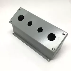 Caja de gabinete con botones inclinados Hoffman E4PBAM 4 orificios, acero, gris *Modificado* - Imagen 1 de 6