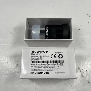 SVBONY SV131 1.25" Plossl 25mm Eyepiece 4-Element Design 48-Degree Field of View - Picture 1 of 5