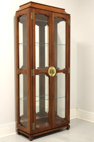 Late 20th Century Asian Ming Style Lighted Curio Cabinet Cover