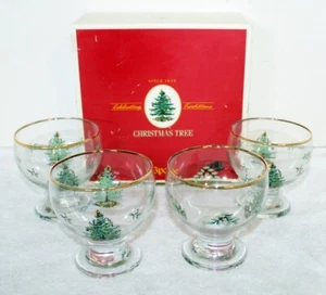 Spode Christmas Tree 14 Oz. Ice Cream / Pudding Bowls ~ England ~ Set of 4 NIB - Picture 1 of 14