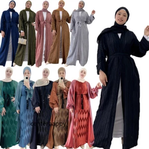 Ramadan Women Muslim Abaya Dubai Open Cardigan Maxi Dress Abaya Kimono Islamic - Picture 1 of 101