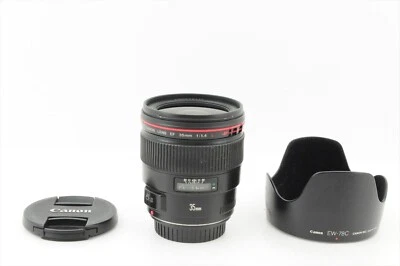 Canon EF 35mm f/1.4 L USM Lens + Hood Near Mint From Japan #22590E - Image 1 of 4