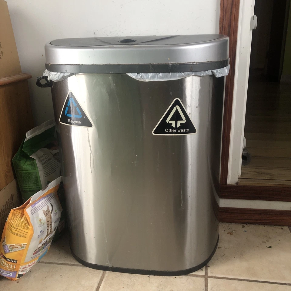 Bote de basura semiredondo con sensor de movimiento automático sin contacto NineStars DZT-70-11R Foto 1 de 1