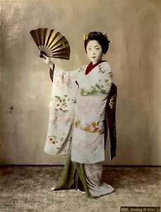 Kusakabe KIMBEI (1841-1934) La danseuse de Kyoto circa 1880 Vintage - Foto 1 di 2