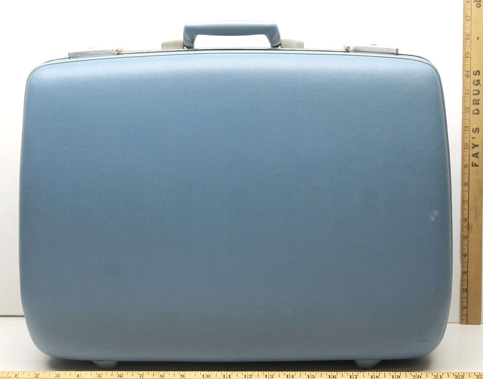 Maleta de viaje vintage Fliteway rígida azul 21" equipaje bloqueado durante la noche + llave Foto 1 de 1