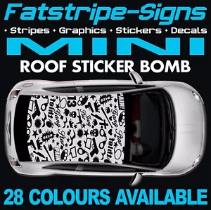to fit MINI ROOF STICKER BOMB GRAPHICS STICKERS DECALS ONE COOPER S R50 R56 F56 - Picture 1 of 2