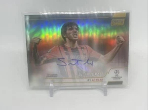 2021-22 Topps Stadium Club Chrome UEFA Sandro Tonali Refractor Auto AC Milan /50 - Bild 1 von 8