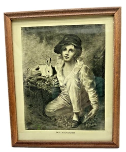 Sir Henry Raeburn Boy and Rabbit Antique Framed Print - Picture 1 of 6