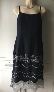 Stunning Bridesmaid/Prom/Evening Straps Dress By Ronald Joyce Dark Blue Size 10 - Picture 1 of 9
