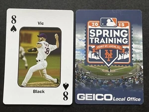 *SCARCE* VIC BLACK ~ 2015 NY Mets Spring Training Playing Card ~ 8 Spades - Picture 1 of 1