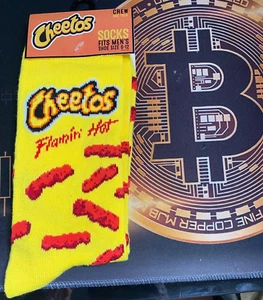 Flamin' Hot Cheetos Novelty Casual Crew Socks Size 6-12 One Pair Men's - Picture 1 of 2