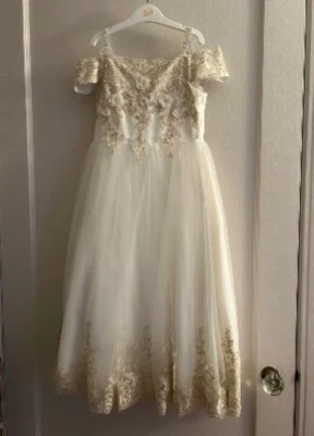 Vestido de bautizo Anthropologie Princesa Daliana talla 12 niña flor Foto 1 de 4