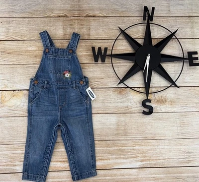 Mono vaquero con botones azul marino antiguo para bebé niña talla 18-24 meses Foto 1 de 4