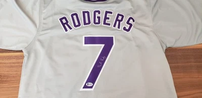 Camiseta Brendan Rodgers Firmada Colorado Rockies Personalizada Beckett BAS Foto 1 de 4