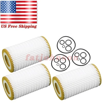 For Mercedes A 0001802609 OEMASSIVE CAR OIL FILTER Cartridge with O rings 3 Sets Foto 1 de 4