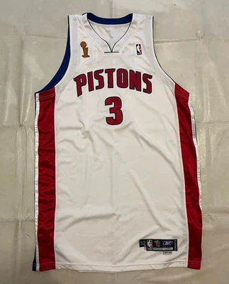 CAMISETA DETROIT PISTONS #3 BEN WALLACE FINAL JUGADOR EDICIÓN CORTE PROFESIONAL TALLA 52 Foto 1 de 4