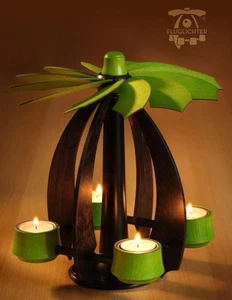 Pyramide flottante anthracite vert tilleul L x H x P 24 x 27 x 24 cm NEUVE pyramide flottante pyramide en bois - Photo 1/1