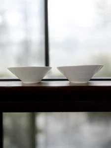 IKEA Tapered 6.5” Soup Cereal Bowls Porcelain Thailand 21986 17208 Set Of 2 - Picture 1 of 6