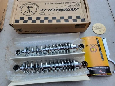 NEW for Harley Davidson 91-17 Dyna FXD Ted Tine Rear Shocks Adjustable Chrome #3 - Image 1 of 4