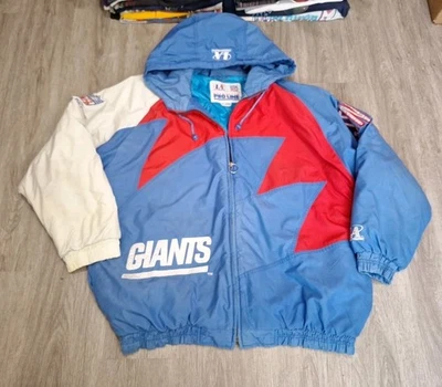 Vintage New York Giants Pro Line Logo Athletic Sharktooth Jacket XL * READ - Image 1 of 4