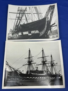 2 Vintage B&W Glossy Photos OLD IRONSIDES ~ U.S.S. Constitution ~ Charlestown MA - Picture 1 of 14