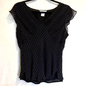 Damen 100% Seide Bluse Top Gr. M schwarz rosa Print Flügelärmel elegant SLB - Bild 1 von 6