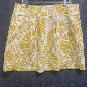 Ann Taylor LOFT Skirt Womens 14 Yellow A Line Linen Blend Beach Vacation Coastal - Picture 1 of 8