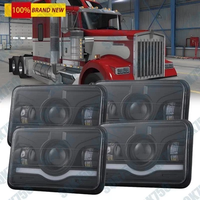 Fit for Western Star 4900ex 2002-2023 4PCS Super Bright 4x6" LED Headlight HI-LO - Image 1 of 4