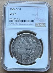 1884 S 1 $ NGC ss 20 1884-S Morgan Silver Dollar - Bild 1 von 2