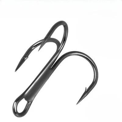 100PCS Strong High Carbon Steel Treble Hooks Fishing Triple Lures Hooks 8# - Image 1 of 4