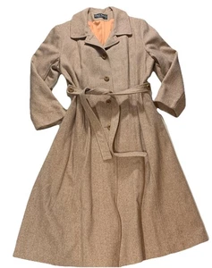 Abrigo Wellington Fashions Talla M Pecho 44” Marrón Tweed Mezcla Lana Hecho en EE. UU. - Imagen 1 de 4