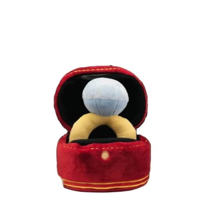 Anillo de diamantes peluche juguete para mascotas anillo forma de caja perro chirriante juguetes peluche perro boda juguete Foto 1 de 4