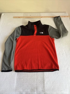 Suéter polar a presión The North Face 1/4 para niños XL bloques de color rojo negro gris Foto 1 de 4