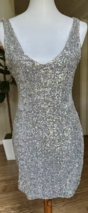 Bebe Addiction Cut Out Sequin Cocktail Mini Dress Size S Club Sexy Y2K - Picture 1 of 6