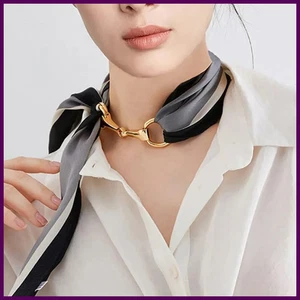 Heiß Frauen Schal Ring Clip Schals Verschluss Kristall Seide Schal Schnalle Brosche - Bild 1 von 22