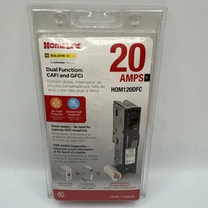 Disyuntor Square D HOM115DFC 20 Amp Monopolo Doble Función Nuevo - Imagen 1 de 11