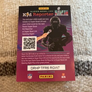 Super Bowl 52 Kid Reporter Card LVII 2022 Panini - Picture 1 of 2
