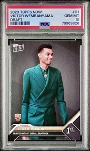 2023 TOPPS NOW VICTOR WEMBANYAMA DRAFT RC #D1 – PSA 10 GEM MINT 🔥 - Picture 1 of 2
