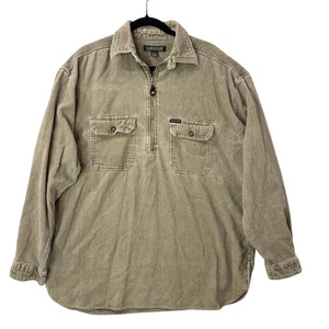 Structure Vintage 90s Mens Size M Shacket Corduroy Pullover Tan 1/4 Zip Gorpcore - Picture 1 of 12