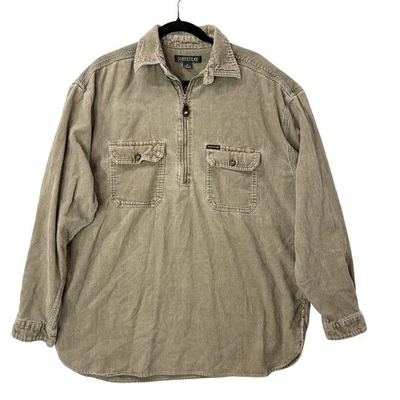 Structure Vintage 90s Mens Size M Shacket Corduroy Pullover Tan 1/4 Zip Gorpcore - Image 1 of 4