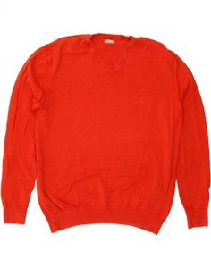NAPAPIJRI Mens V-Neck Jumper Sweater 3XL Red Cotton CX05 - Picture 1 of 3